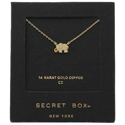 Tiny Bejeweled Elephant Necklace