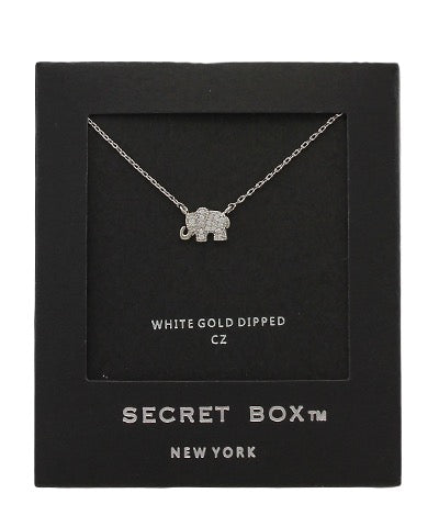 Tiny Bejeweled Elephant Necklace