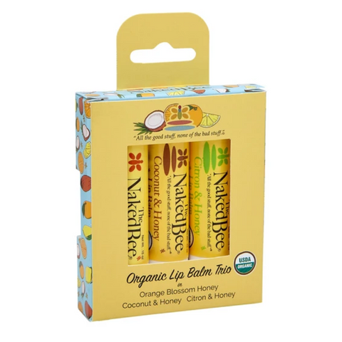 The Naked Bee Organic Lip Balm Trio