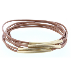 Jane Marie Leather and Gold Bracelet Sets