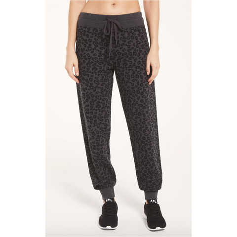 Z Supply Ava Leopard Jogger in Black