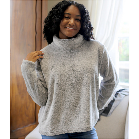 Alpine High Neck Sherpa in Grey