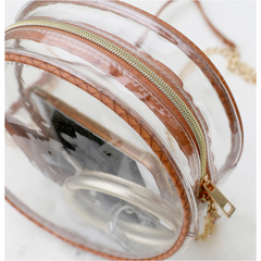 Campus Clear Crossbody Purse in Camel