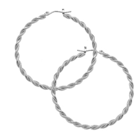 Susan Shaw Twisted Silver Hoops