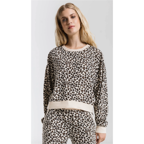 Z Supply The Brushed Leopard Pullover