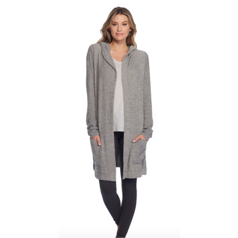 Barefoot Dreams CozyChic Cable Knit Shawl Collar Cardigan