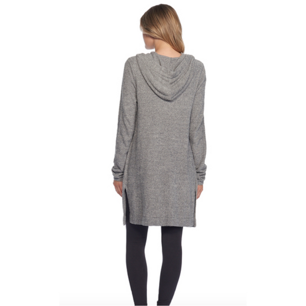 Barefoot Dreams The CozyChic Lite Resort Cardigan in Graphite/Stone