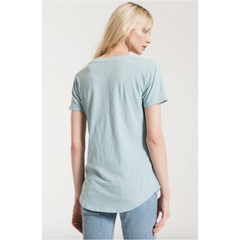Z Supply Cotton Slub Pocket Tee in Sandwashed Blue