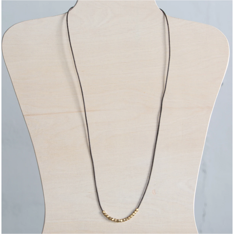 Dot and Dash Necklace in Grey