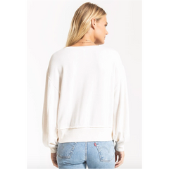 Z Supply Premium Fleece Deep V-Neck Pullover
