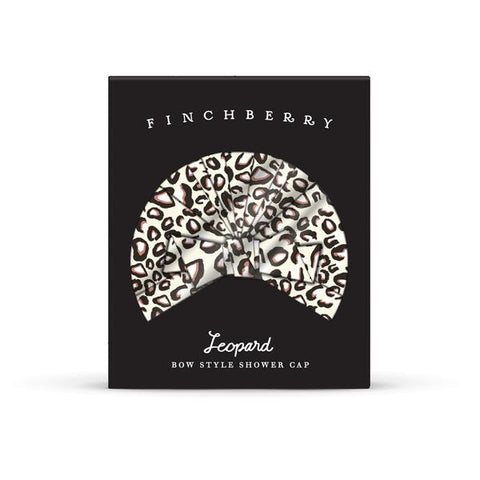 FINCHBERRY Bow Style Shower Cap - Leopard Print