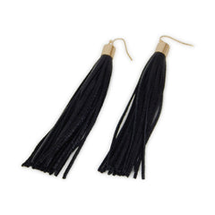 Shredded Leather Tassel Earrings