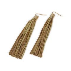 Shredded Leather Tassel Earrings