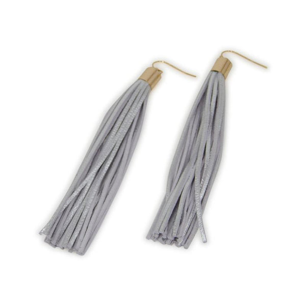 Shredded Leather Tassel Earrings