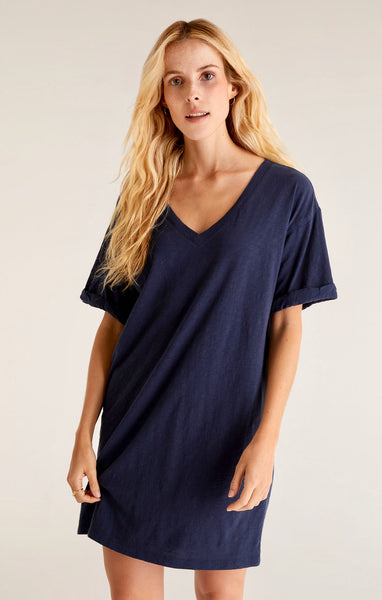 Z Supply V-Neck T-Shirt Dress | Captain Navy