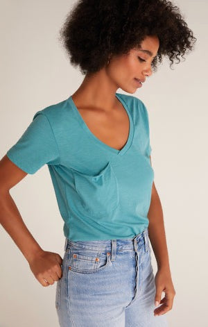 Z Supply Pocket Tee in Cabana Teal