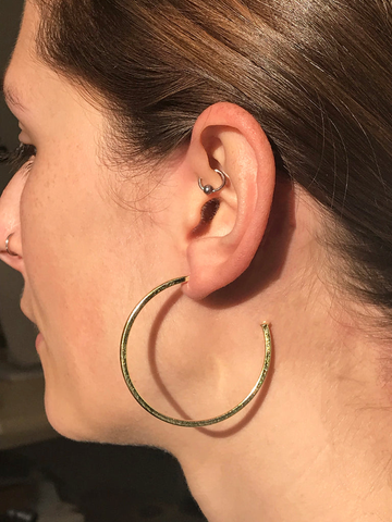 Sheila Fajl Perfect Square Tube Hoop Earrings- Silver and Gold