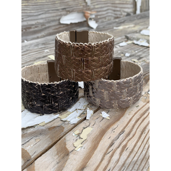 Joy Leather Basketweave Bracelet