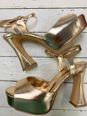 Cher Gold Platform Heels