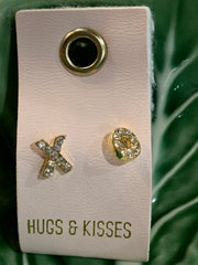 Petite Rhinestone Earrings on Leather Tags