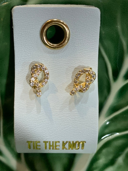 Petite Rhinestone Earrings on Leather Tags