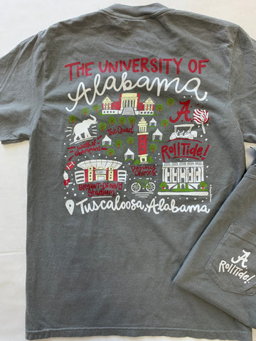 Campus Collection Collage Map T-Shirt - Short Sleeve