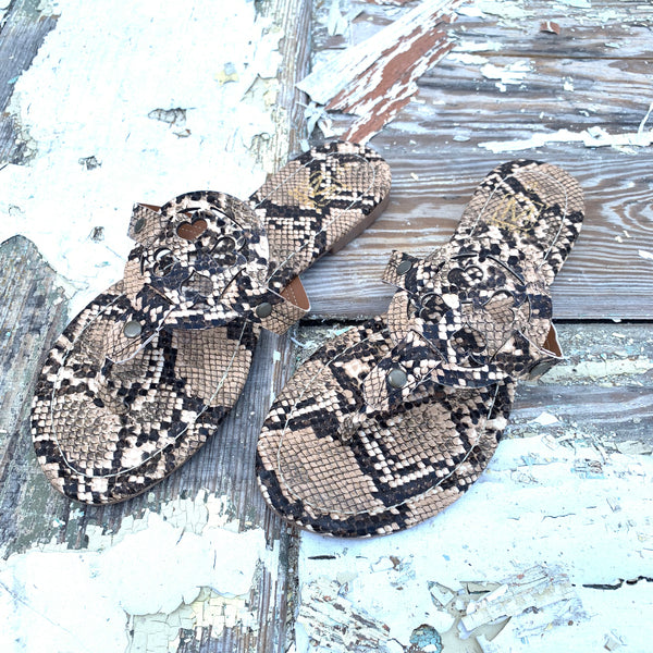Miller Sandal in Brown Snake