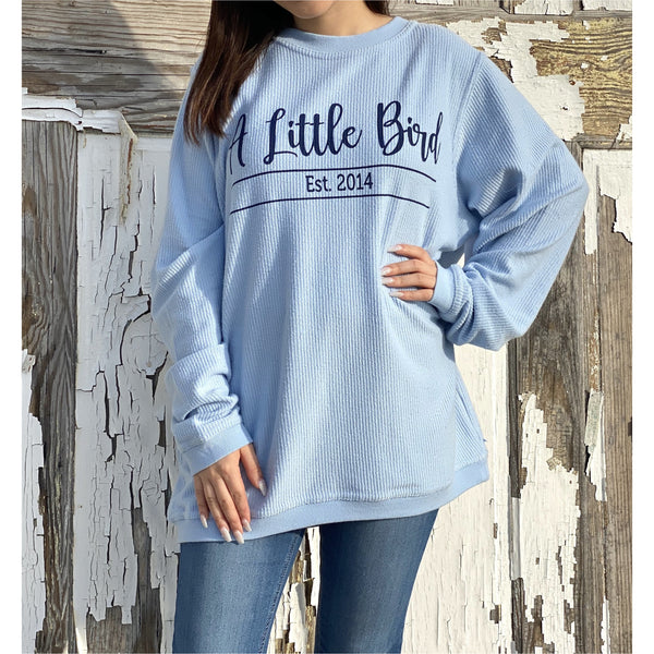 Little Bird Boutique Logo Corduroy Sweatshirts