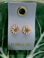 Petite Rhinestone Earrings on Leather Tags