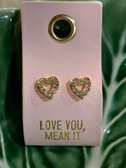 Petite Rhinestone Earrings on Leather Tags