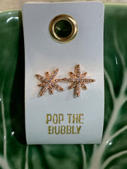 Petite Rhinestone Earrings on Leather Tags